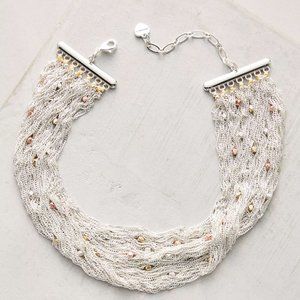 New! Anthropologie Woven Chain Choker Necklace